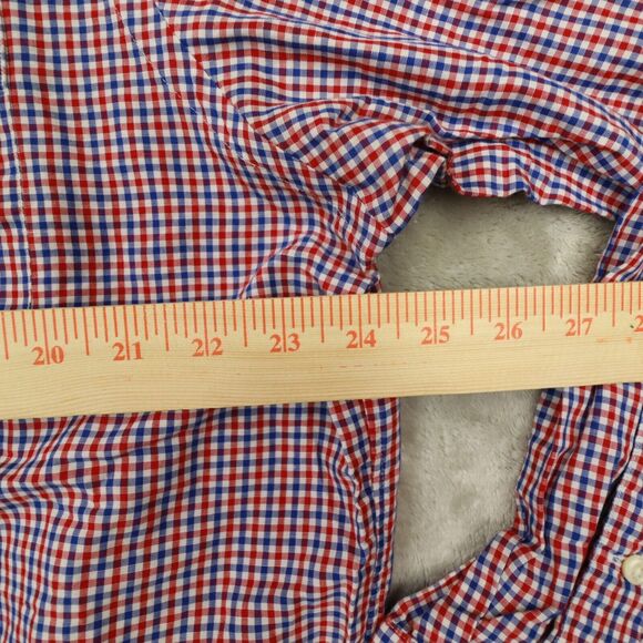 Ralph Lauren Men's Red Blue Gingham Plaid Linen Cotton Blend Button Up size XXL - Picture 6 of 10